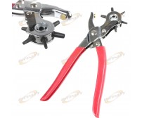 Leather Hole Puncher 6 Sizes w/ Coating Hand Tool Pliers Punch Belt Holes Rubber